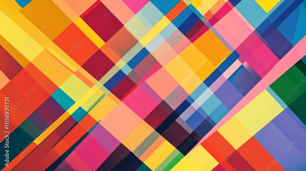 Poster An abstract pattern of intersecting lines in vibrant shades against a plain background, Representing intersectionality and diversity, photography style