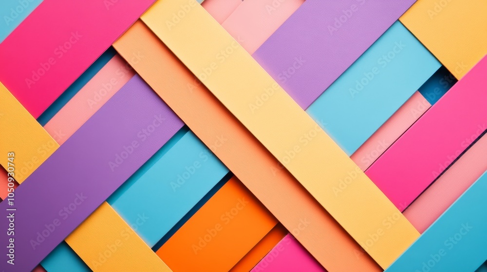 Poster An abstract pattern of intersecting lines in vibrant shades against a plain background, Representing intersectionality and diversity, photography style