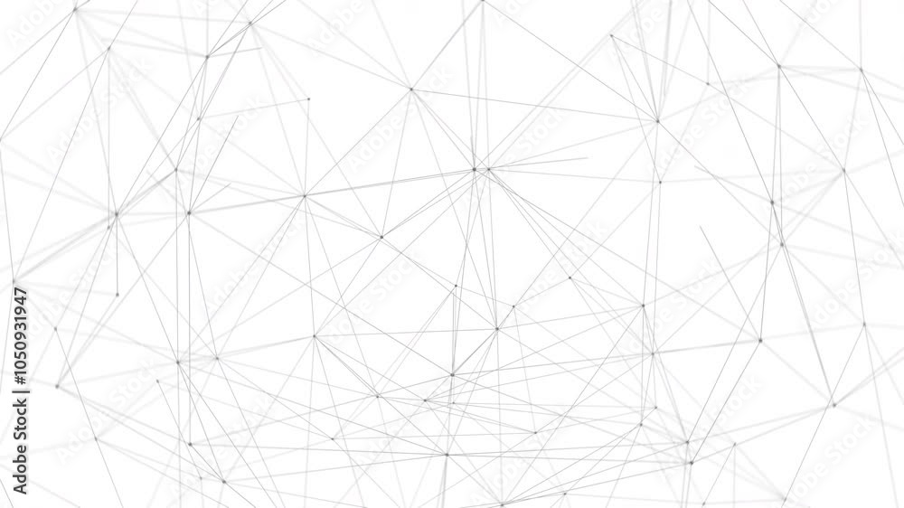 Aufkleber Minimalist futuristic background. Abstract plexus network animation. Science or technology video background. Nodes or dots connected by lines.