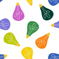 Winter illumination seamless bulbs pattern for wrapping paper and fabrics