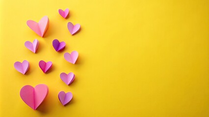 Fototapeta premium Valentine background with paper hearts