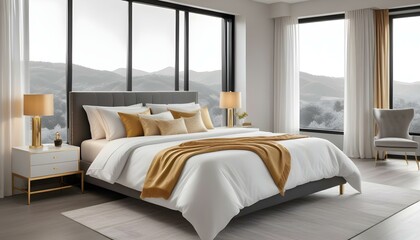 Photo interior modern design room 3d design