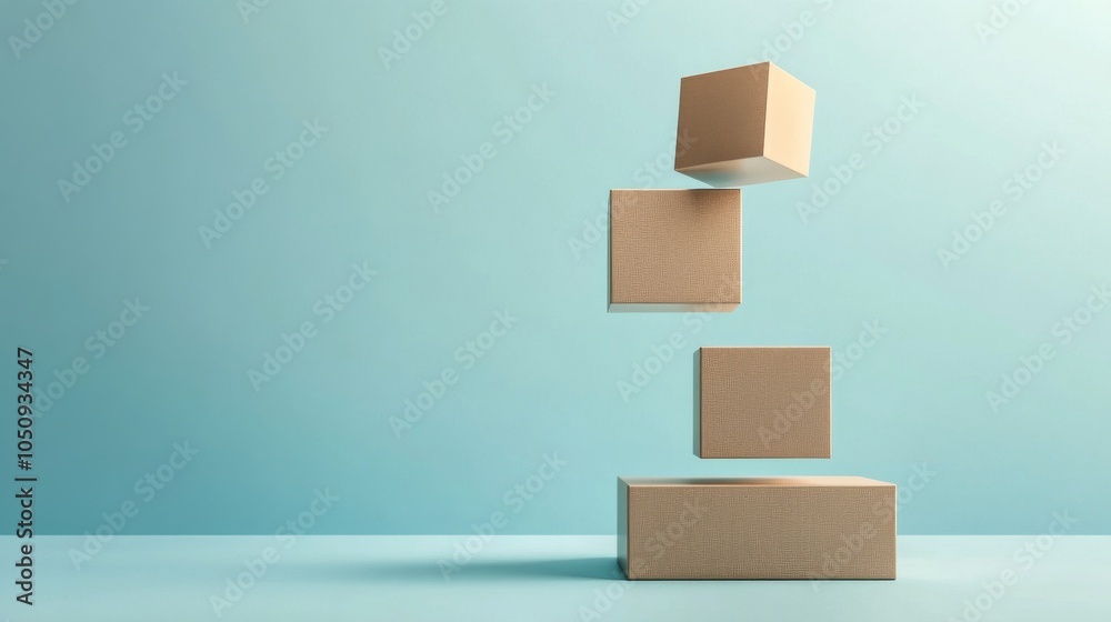 Poster an abstract representation of equity, showing a set of varied-sized boxes being lifted to the same h