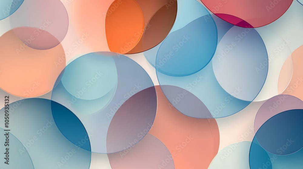 Aufkleber An abstract representation of social inclusion, featuring a series of overlapping circles with different colors blending into each other, Representing the seamless integration of diverse social groups