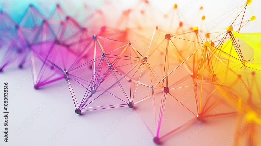 Aufkleber An abstract representation of unity, showing a spectrum of interconnected geometric shapes forming a cohesive whole, Symbolizing the strength found in diverse elements coming together