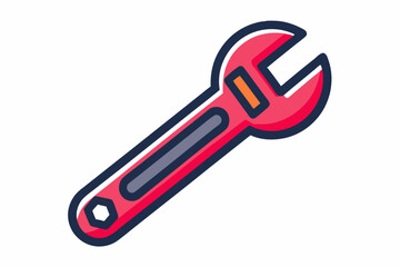  Modern and convenient wrench on a white background 