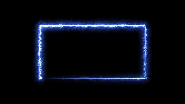 Neon Rectangle Border .Blue and pink neon rectangle frame. Black background 4k animation. mation of glowing neon rectangles abstract background - seamless loop