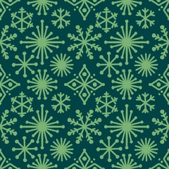 Christmas ice scribble seamless snowflakes pattern for wrapping paper and fabric