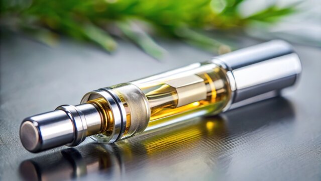 Vape cartridge with HHC distillate, psychoactive, half synthetic cannabinoid