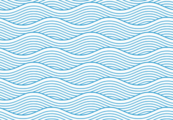 Seamless pattern with blue waves