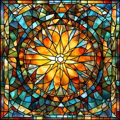 Abstract autumn backdround with stained glass 