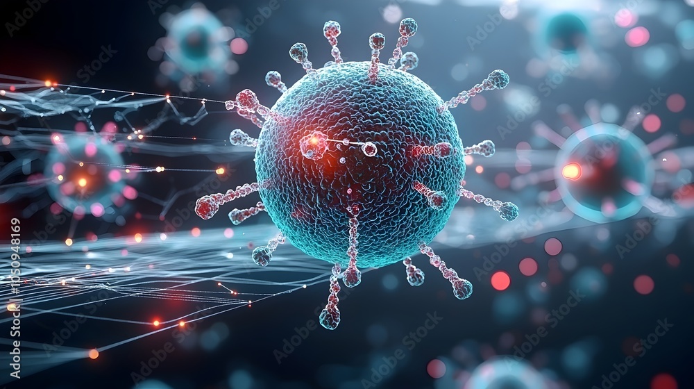Fototapete the captivating beauty of microscopic cellular structures in vivid hues a mesmerizing of the eleganc