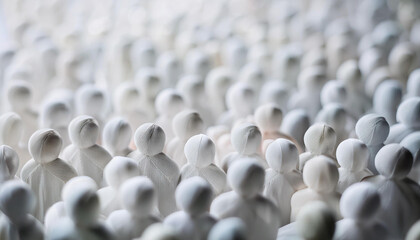Obraz premium Close-Up of Crowd and Group Dynamics Elements