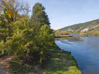Fototapeta premium Autumn Landscape of Pancharevo lake, Bulgaria