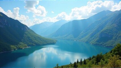 Fototapeta premium Close-up of a young deer with large ears, gentle eyes, and a serene expression in a natural setting. Generative, AI.