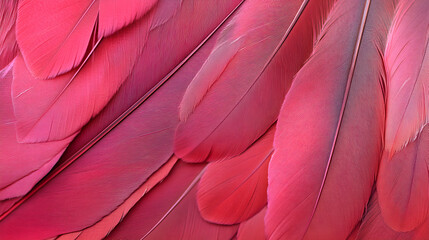 Fototapeta premium Close up of pink feathers texture background, showcasing vibrant colors and intricate details