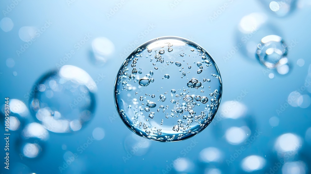 Leinwandbilder mesmerizing dynamic water bubbles suspended in motion against a colorful gradient background creatin
