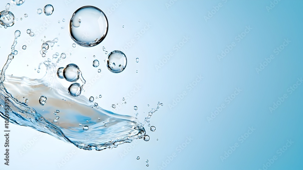 Leinwandbilder mesmerizing suspended fluid bubbles on a dynamic blue gradient backdrop an ethereal and captivating 