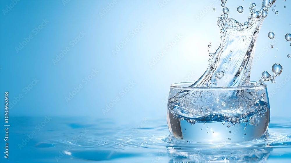 Aufkleber Ethereal and captivating water bubbles floating and rising through a serene and tranquil blue gradient background creating a peaceful and immersive digital wallpaper design