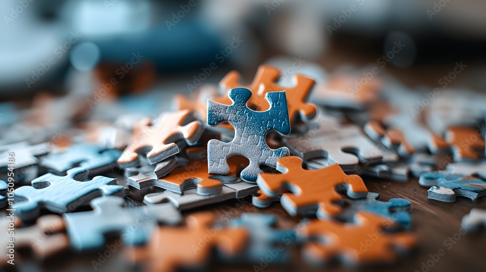 Poster vibrant and intricate design revealed underneath an unfinished puzzle with missing pieces showcasing