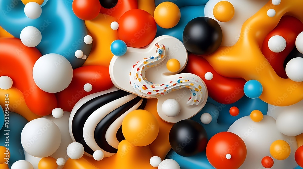 Aufkleber Scattered puzzle pieces with unique patterns and bright colors creating an and dynamic visual composition