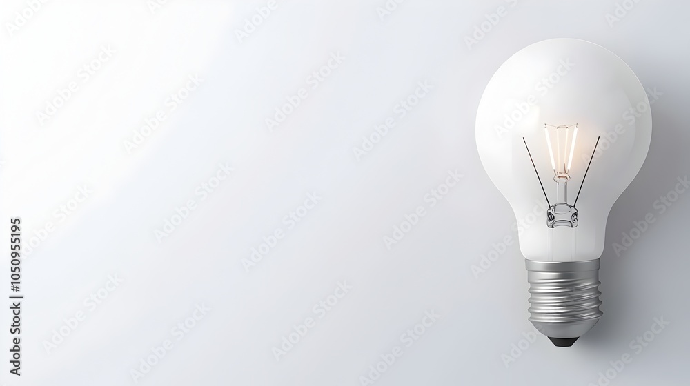 Aufkleber closeup of a 3d rendered lightbulb against a pristine white backdrop showcasing clean geometric line