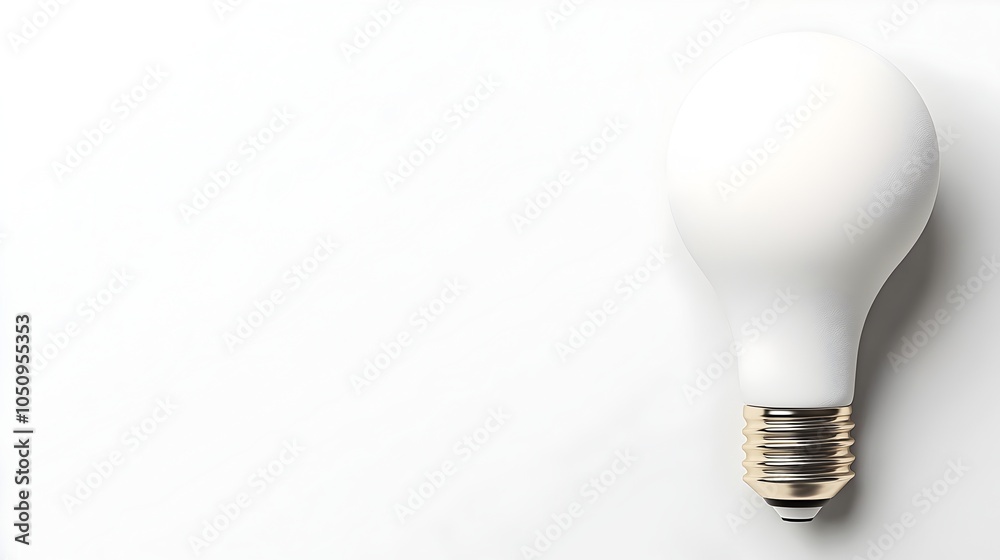 Fototapete 3d rendering of a futuristic minimalist lightbulb design in a clean white digital space ample room f