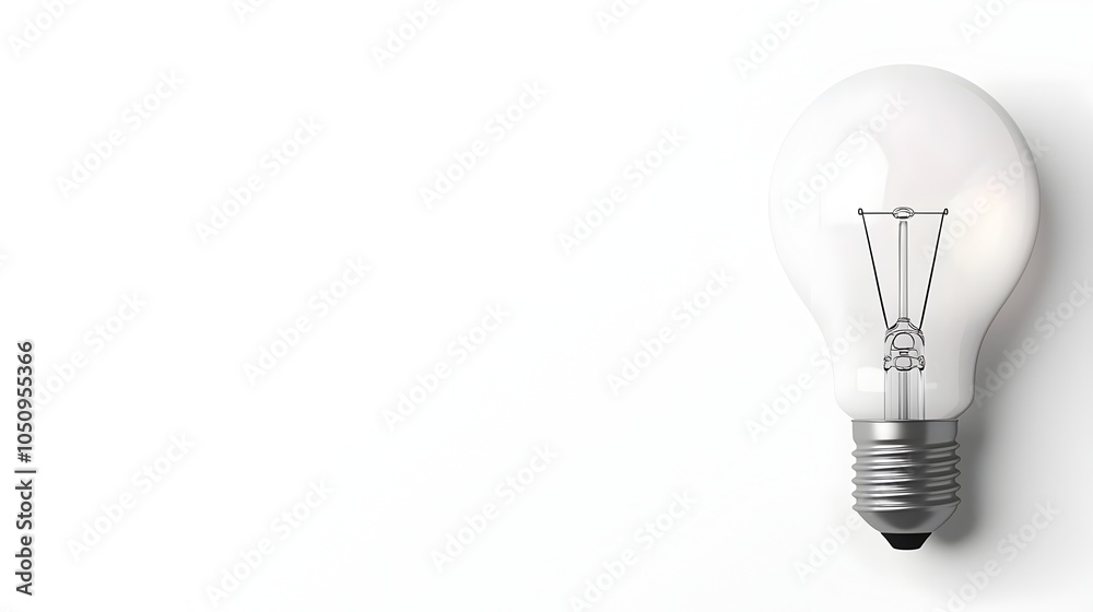 Leinwandbilder Stunning futuristic lightbulb rendered in a clean minimalist 3D space with a large empty area to the right perfect for adding text advertisements or branding