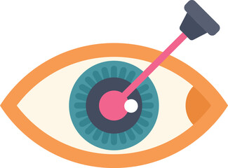 Laser surgery correcting vision with laser beam in modern clinic