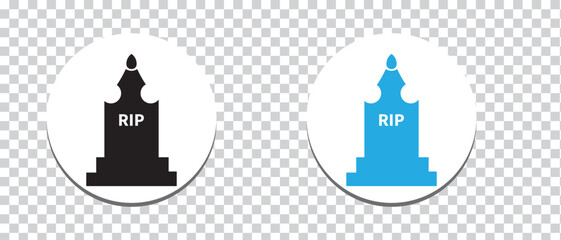 Tombstone and rip icon vector symbol. rip icon on PNG background. vector illustration.