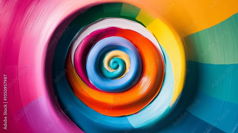 Poster colorful spirals expanding from the center outward, representing the growth and spreading influence 
