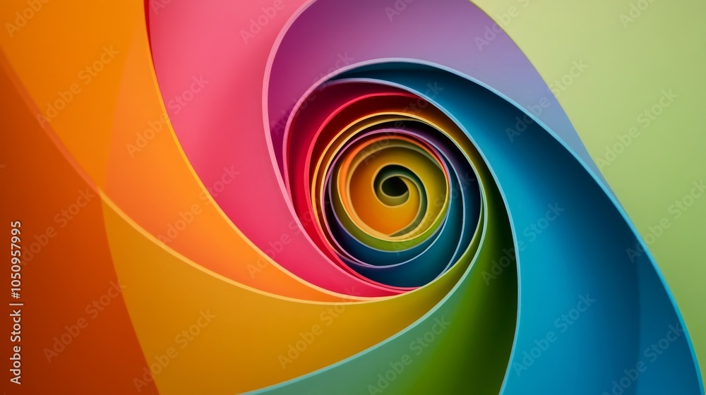 Poster colorful spirals expanding from the center outward, representing the growth and spreading influence 