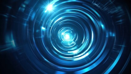Abstract Blue Circular Technology Background