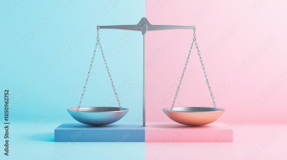 Poster embracing equity through abstract forms in balanced colors, symbolizing fairness and justice, photog