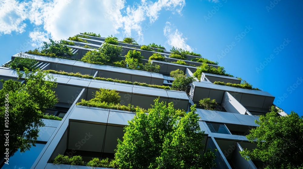 Poster Inclusive architecture depicted by a modern building designed with accessibility features and green spaces, Reflecting urban inclusivity, photography style