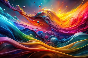 Vibrant abstract fluid design with bold contrasting colors