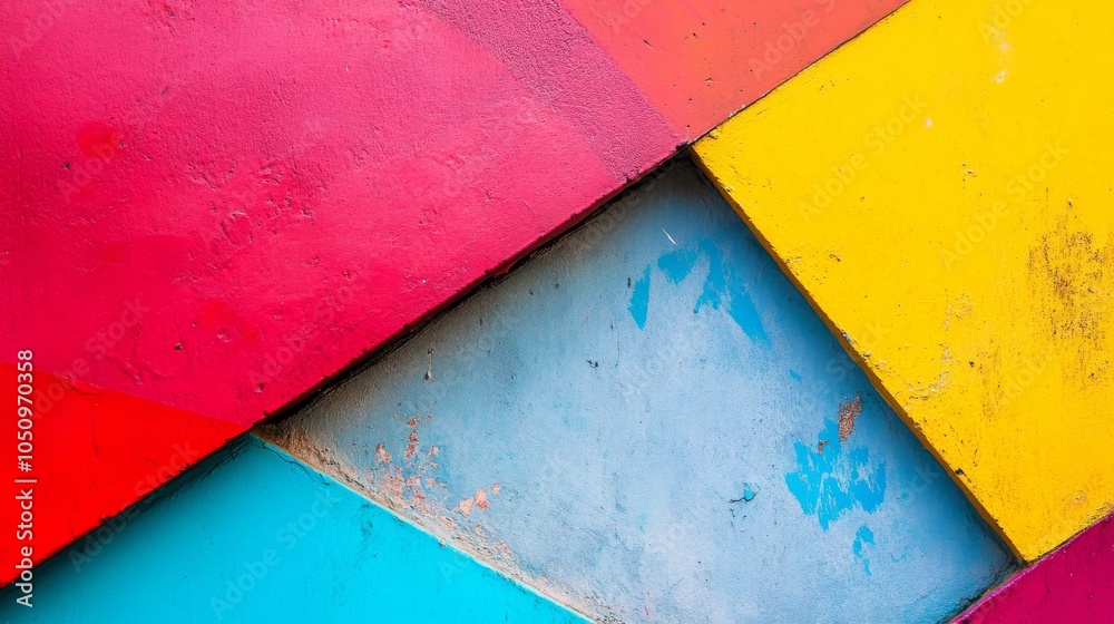 Poster Intersectional perspectives, depicted through intersecting planes in bold colors, symbolizing intersectionality and mutual understanding