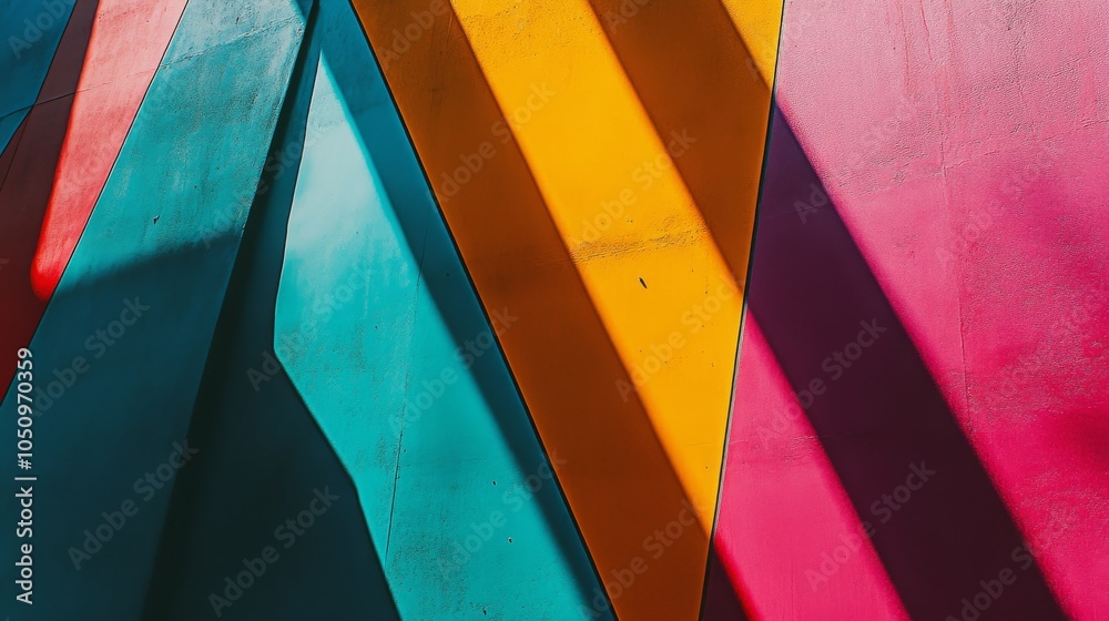 Poster Intersectional perspectives, depicted through intersecting planes in bold colors, symbolizing intersectionality and mutual understanding