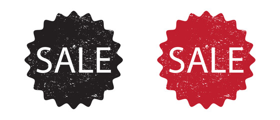sale stamp, badge, Sale and stickers icon set vector. sale stamp on vintage grunge style. vector illustration.