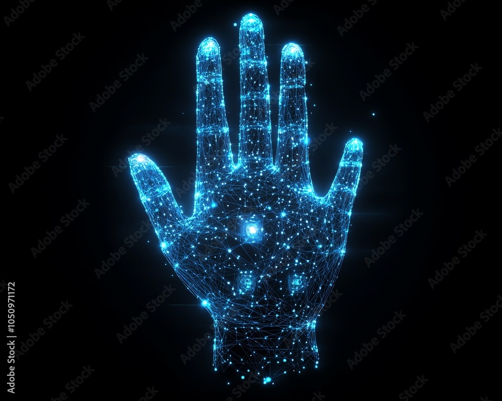 Aufkleber mysterious dark background with an illuminated hand icon