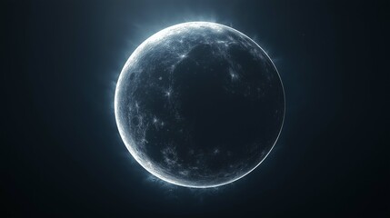 Luminous Circular Moon Phases in Dark Background