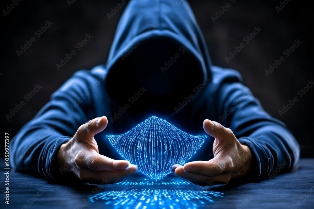 Poster a hacker taking a deep breath after completing a high-stakes digital infiltration, sitting in a dark