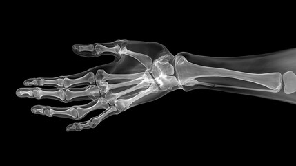 Naklejka premium X-ray of Hand and Wrist in Wave Position