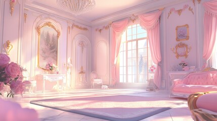 Naklejka premium Elegant pastel interior with soft natural lighting