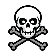 crossing bones skull vector