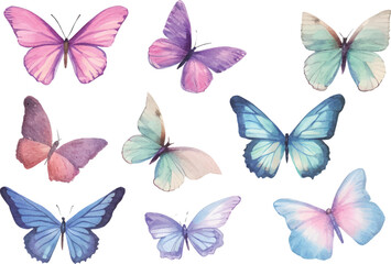 Fototapeta premium collection of butterflies