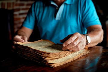 A vintage-inspired image of a person investing in real estate, with old-fashioned documents and a nostalgic setting capturing the era of classic investments