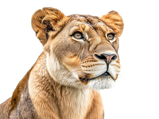 Obraz premium Lioness portrait isolated png