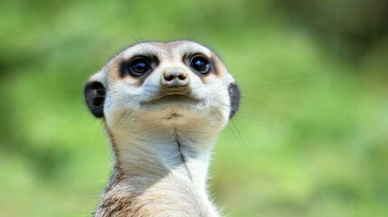 Fototapeta premium Curious Meerkat Looking Up in Natural Habitat