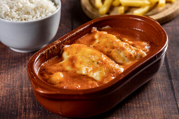 chicken parmigiana with fries
